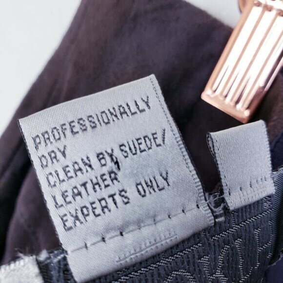 Vintage WORTH 100% Leather Suede Midi Skirt size 14 Patchwork Minimalist Y2K - Picture 4 of 11